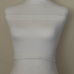 Love White Ribbed Top Size S/M